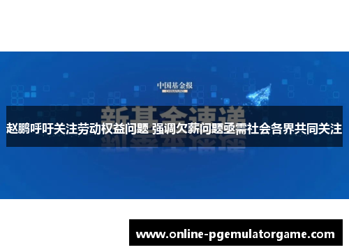 赵鹏呼吁关注劳动权益问题 强调欠薪问题亟需社会各界共同关注